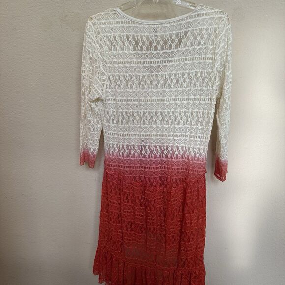 Indigo Thread Ombre Tye Medium Lace Dress Fairycore  Ethereal Boho Hi Low NWOT - Picture 6 of 7